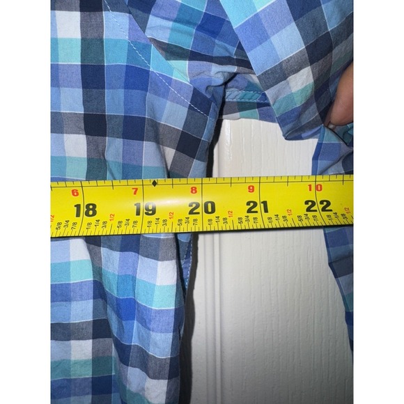 johnnie-O blue plaid men's long sleeve shirt size large - Picture 5 of 7